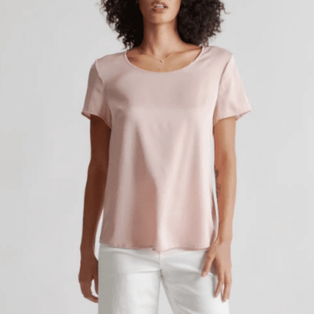 Quince Washable Stretch Silk Tee